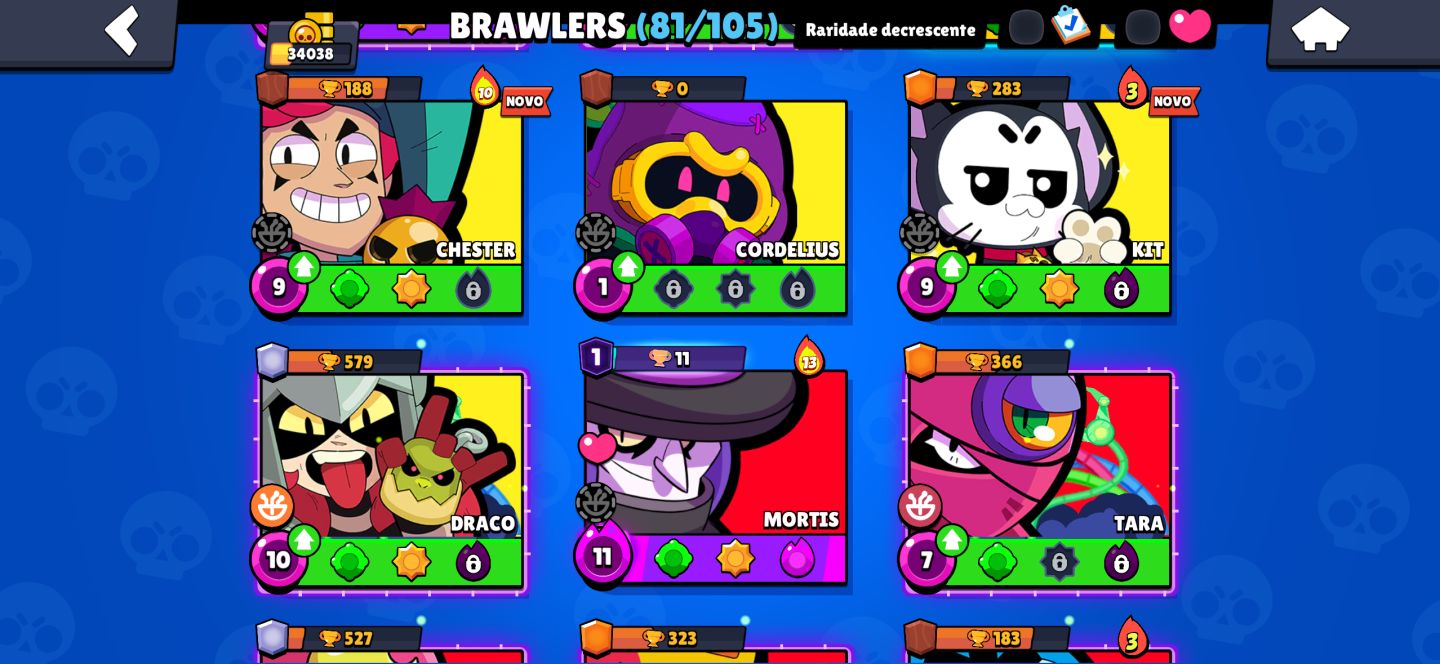 CONTA BRAWL STARS COMPLETA 35K TROFÉU(+600 gemas)