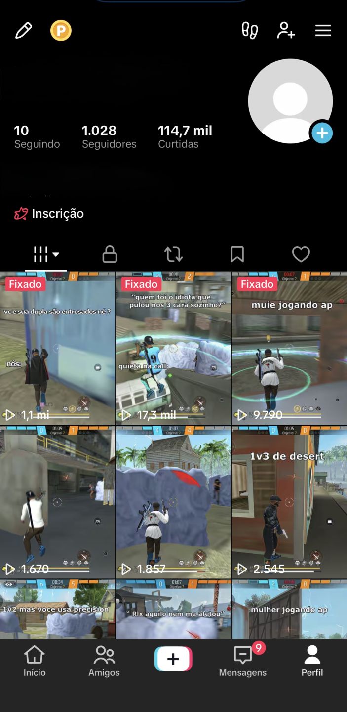 CONTA TIKTOK 1,028 SEGUIRES, ACESSO A LIVE, ENGAJAMENTO DE FREE FIRE