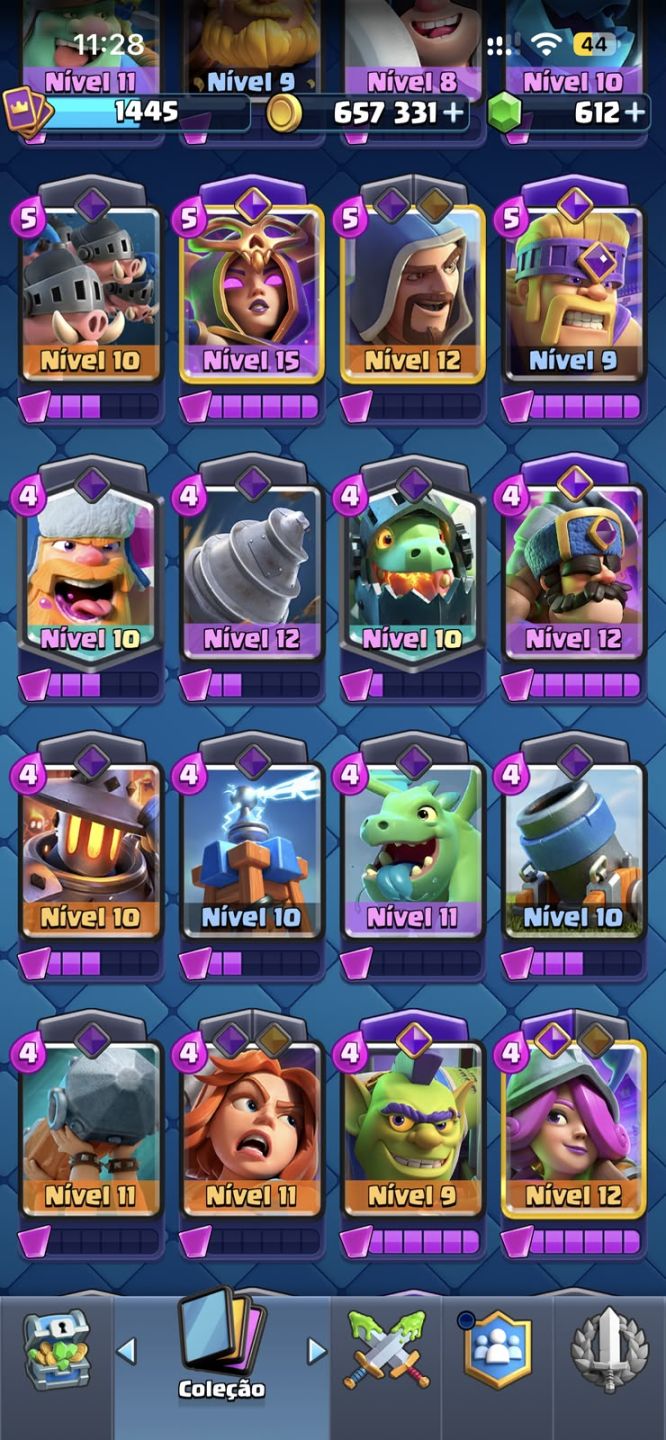 CLASH ROYALE | 8.157 TROFÉUS | 122/123 CARTAS | MESTRE I | 612 GEMAS