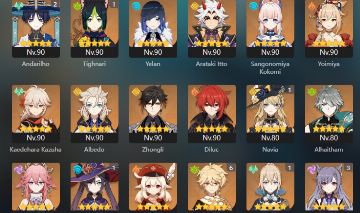 Conta Genshin Rank 60 - 20 personagens 5* + 4 armas 5* + arma de evento