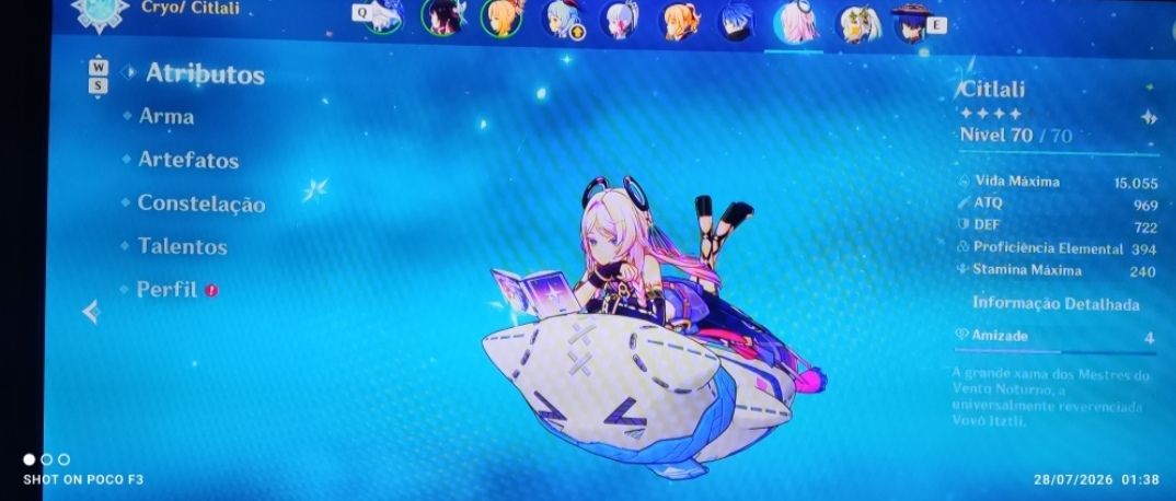 Conta de genshin impact level 55