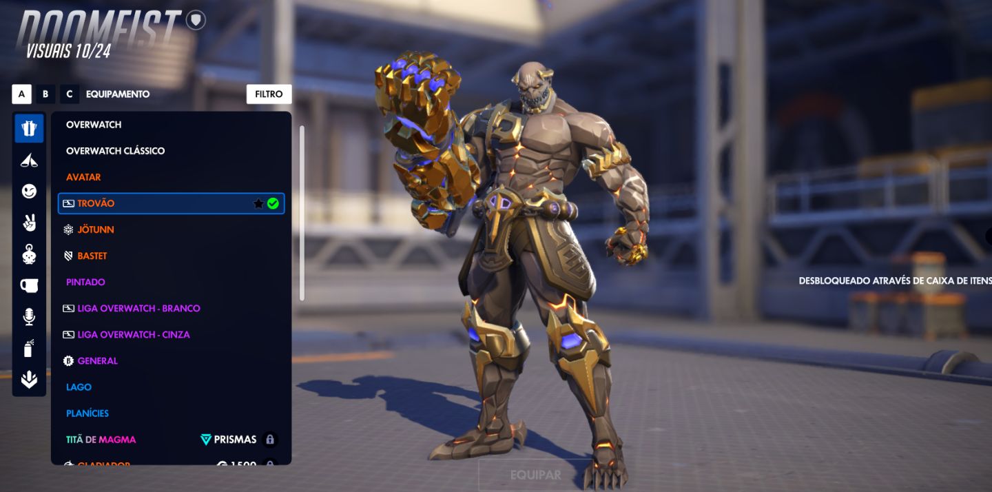 CONTA OVERWATCH MUITAS SKINS DE CAMPEONATO (DOOM TROVÃO/SIGMA MAESTRO)