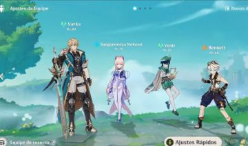Conta com varka, venti e kokomi além de outros personagens do mochileoro