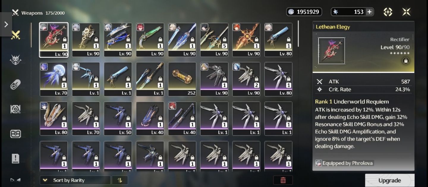 Conta Wuthering Waves, T5 bem buildados e armas assinaturas,
