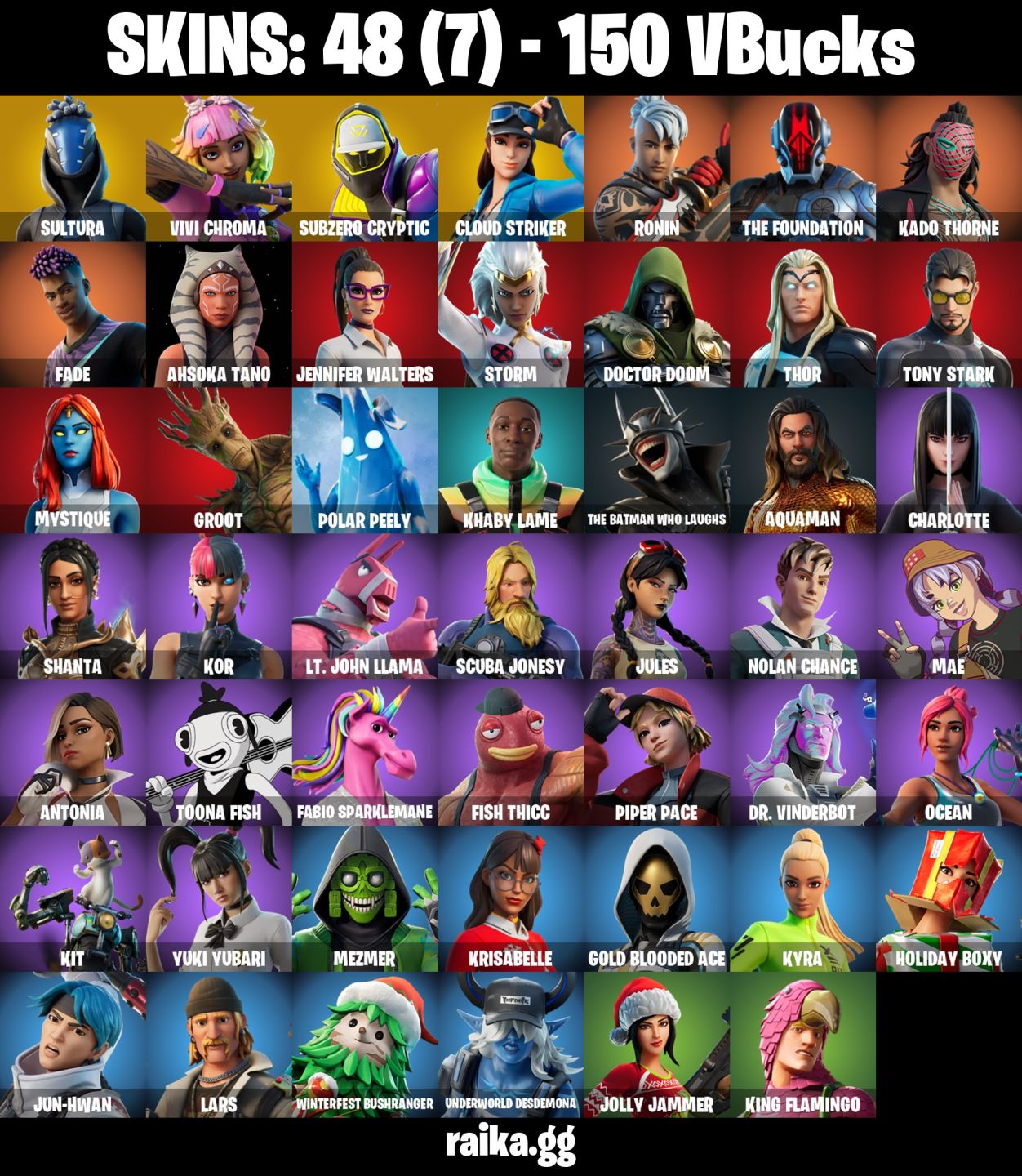 48 Skins | Jun-hwan Sultura | Vivi Chroma | Subzero Cryptic | Cloud Striker
