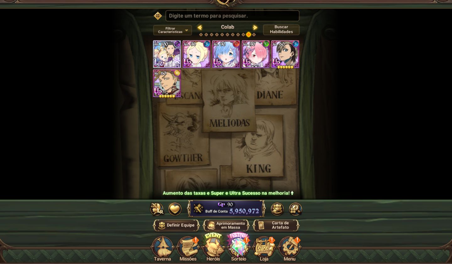 [CONTA 7DS] 6M BOX CC | 7 HERÓIS LR | ODIN (LUZ) | FESTIVAIS + COLABS (RE:ZERO