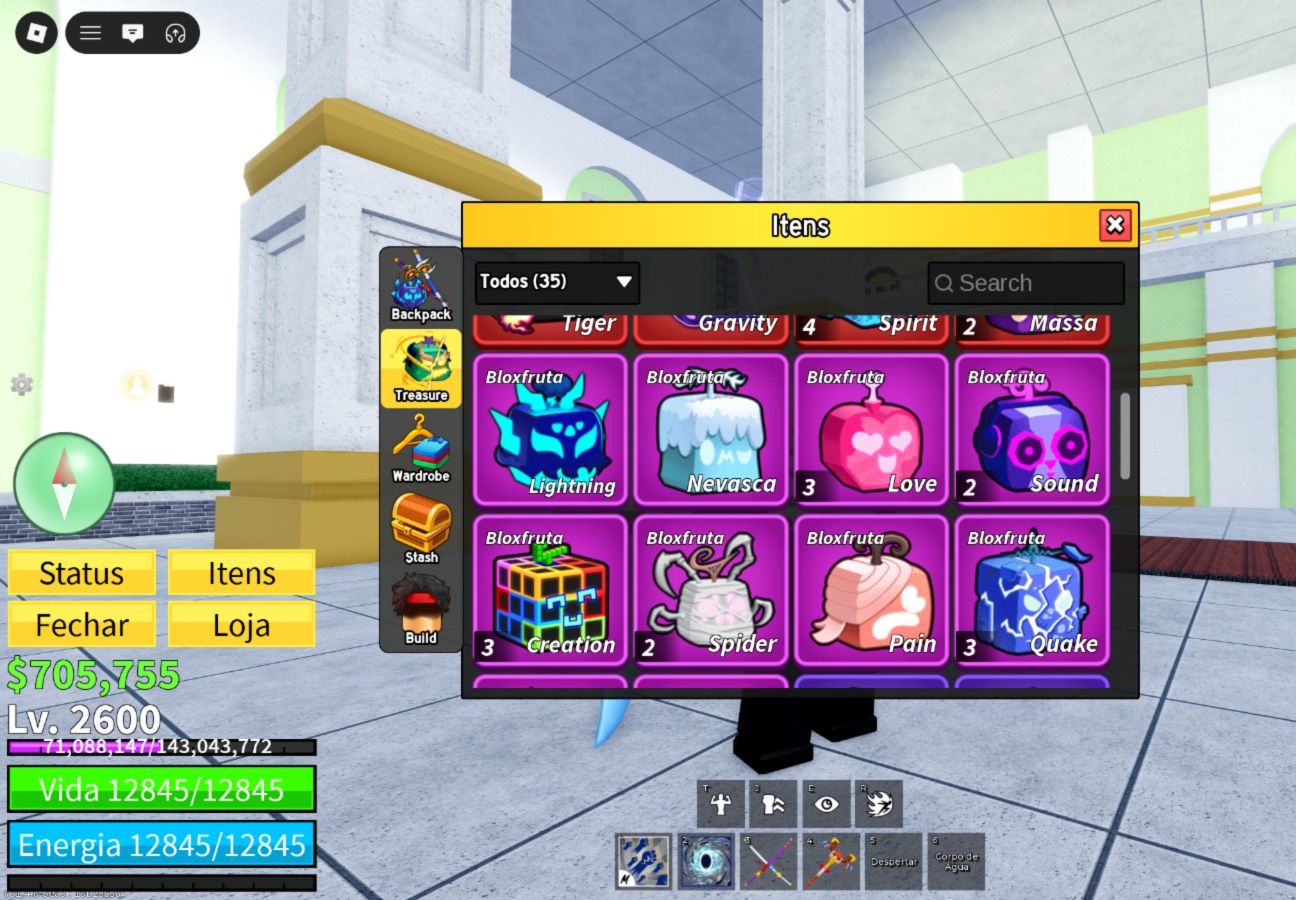 Conta de roblox upada em blox fruits e outros jogos