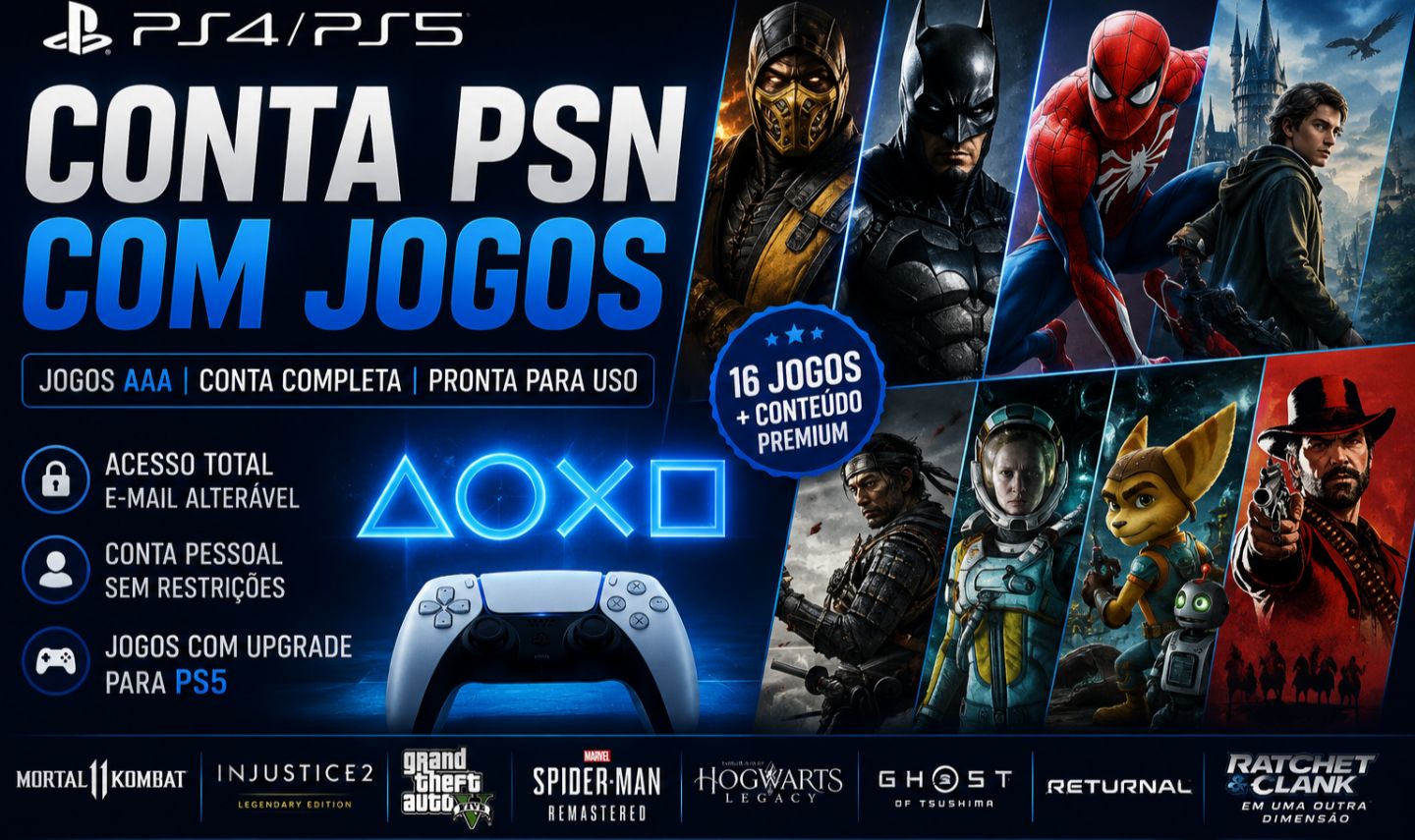 Conta de Playstation com diversos jogos AAA pra PS4/PS5