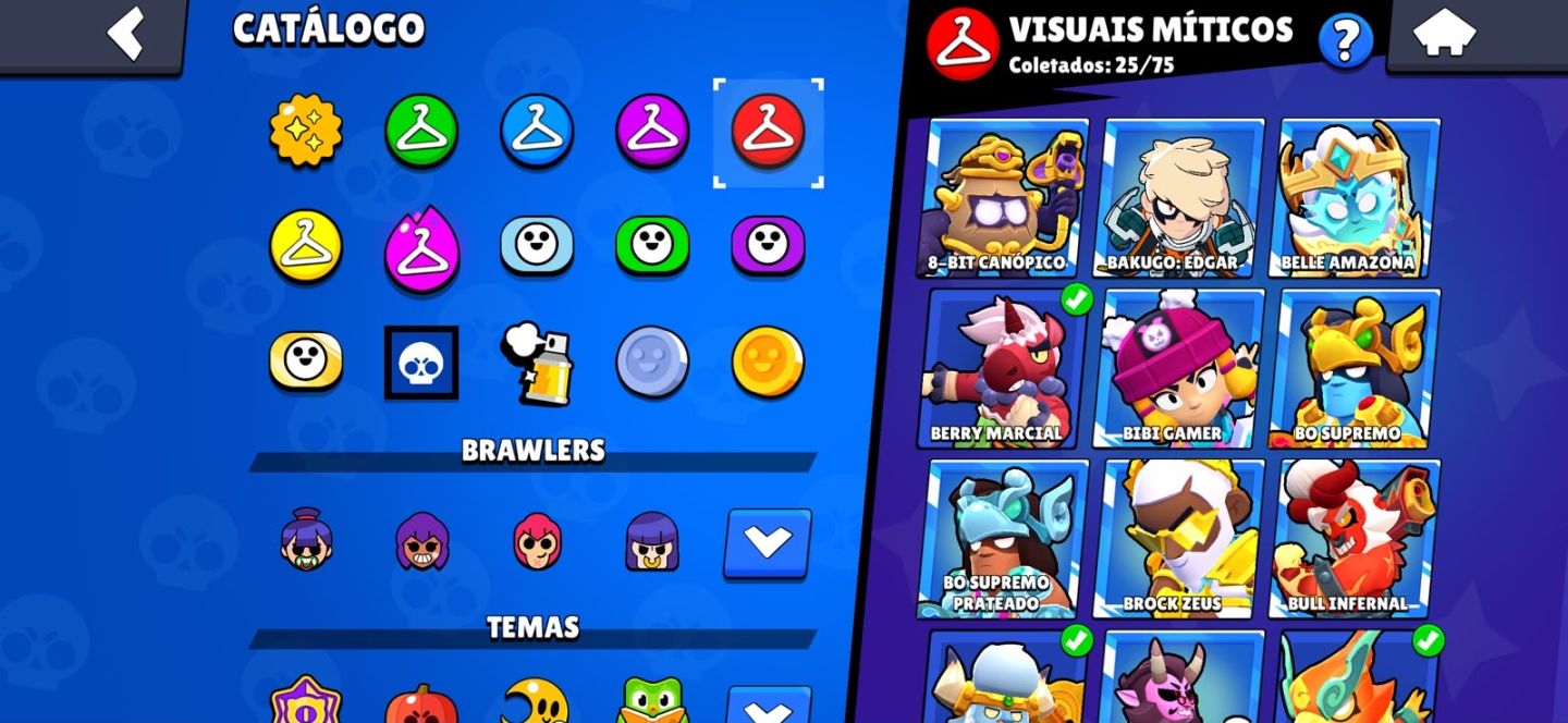 Conta de Braw stars 49k de troféus + várias skins lendárias e míticas