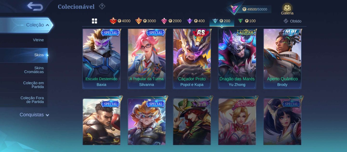 CONTA MOBILE LEGENDS RARA | 10 ANOS | 133 HERÓIS + 284 SKINS