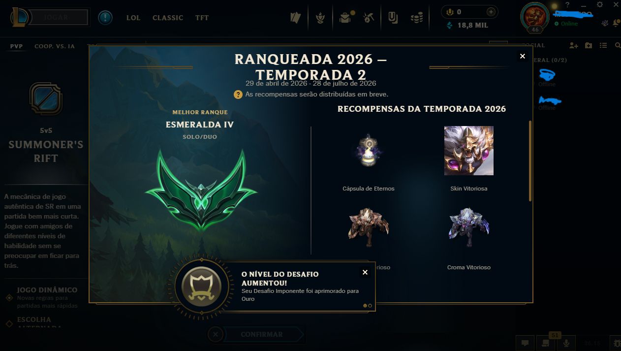 CONTA ESMERALDA LOL PRA SAIR RAPIDO todos os dados podem ser alterados !!!
