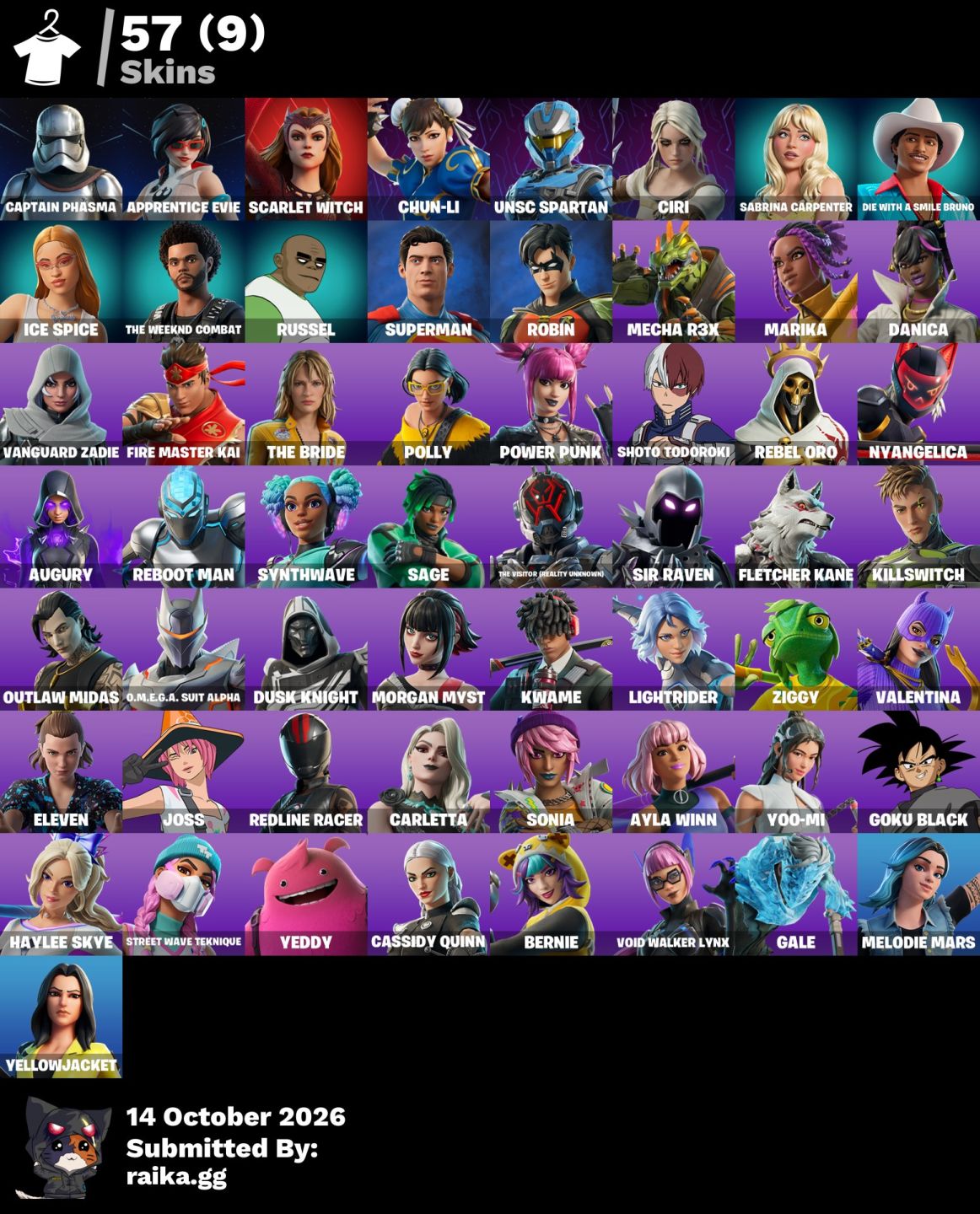 [PC] 57 skins | Captain Phasma | Apprentice Evie | Scarlet Witch | Chun-Li | UNS