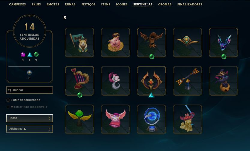 CONTA ESMERALDA 4 / MF EXOCÓSMICA / 4 SKINS DO YASUO / 42 SKINS / 10K EA