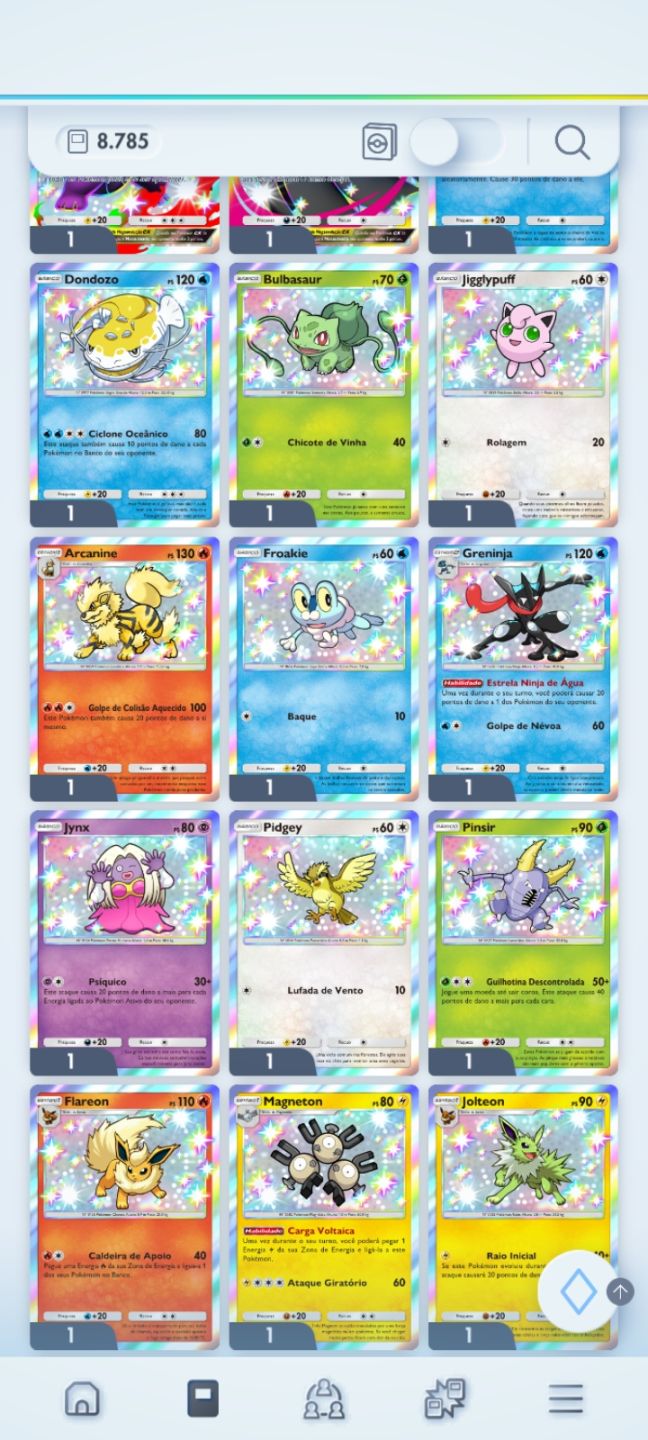 Conta nível 57 | +8 mil cartas | 4 cartas gold | 14 cartas imersivas