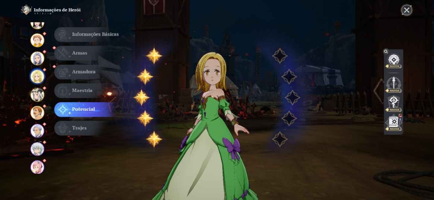 Conta end game 7ds origins 125k de poder Ban P5, Meliodas, Escanor, Elizabeth...