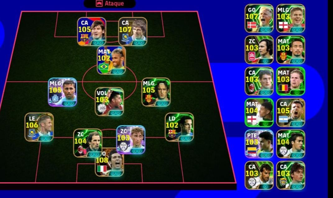 CONTA RARA EFOOTBALL - ZOLA 107 BLITZ / MESSI PRIME 105 / BUFFON PRIME 108