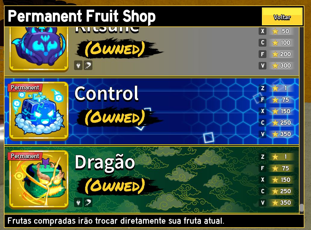CONTA COM 15 FRUTAS PERMANENTES!!!