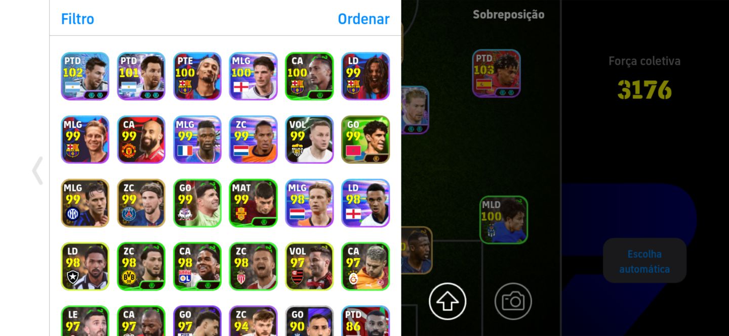 Conta com 3176 de força, R10 Big time e diversos outros jogadores