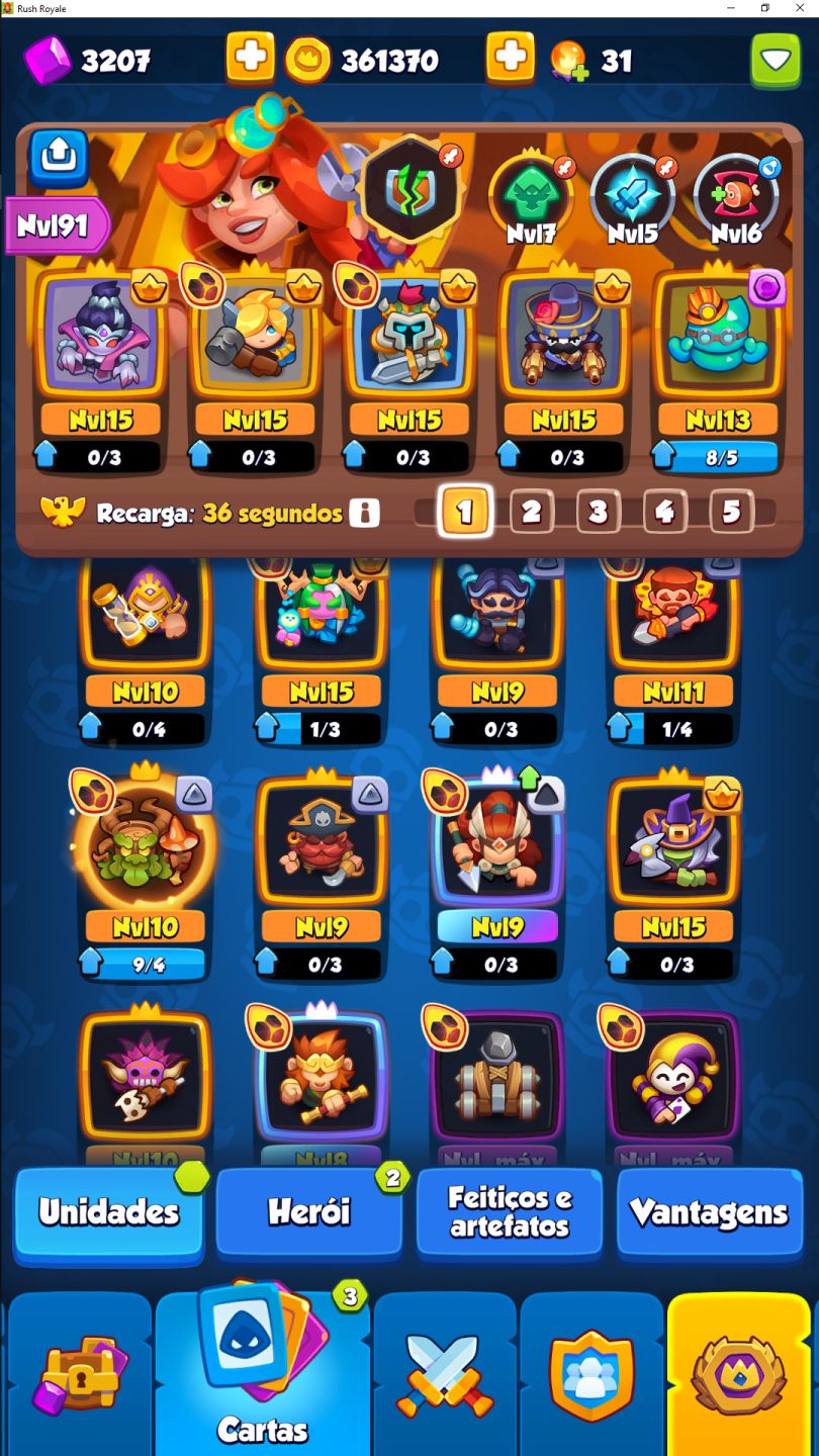 Conta Rush Royale único dono.