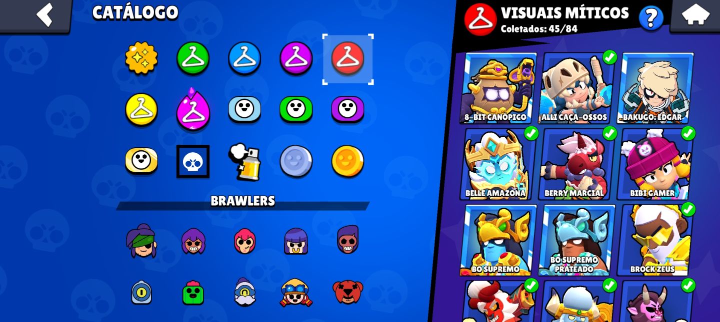 Conta de brawl stars/ 105k trofeus+ 8 anos de jogo+100 brawlers full