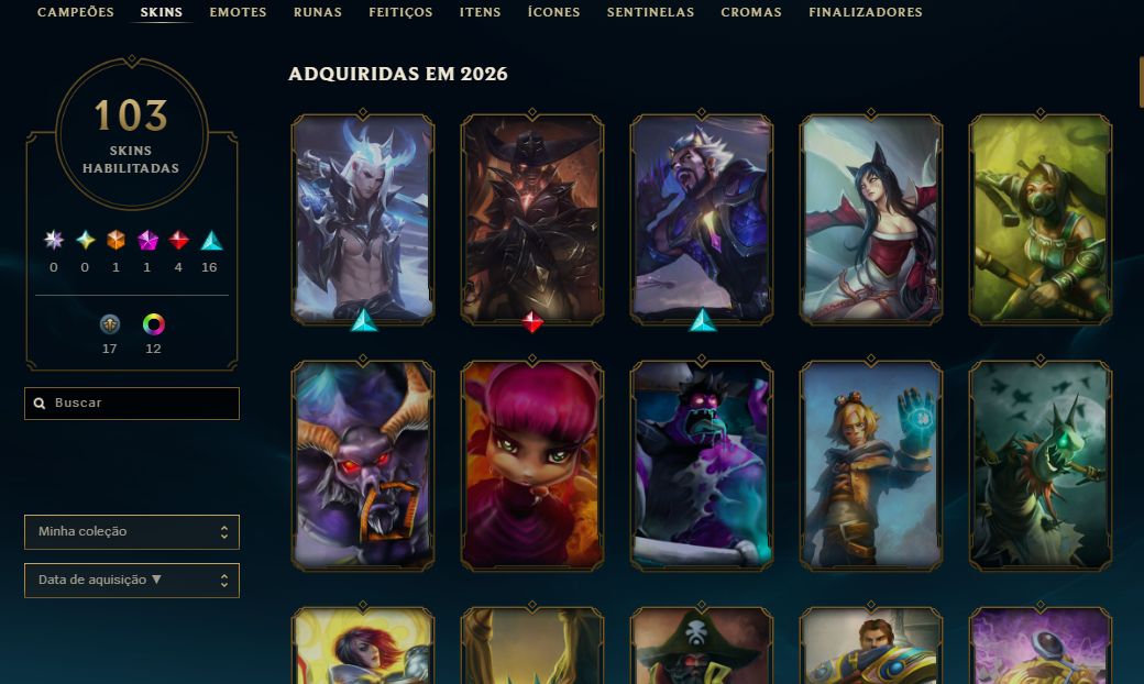 Conta lol 2012 - 103 Skins