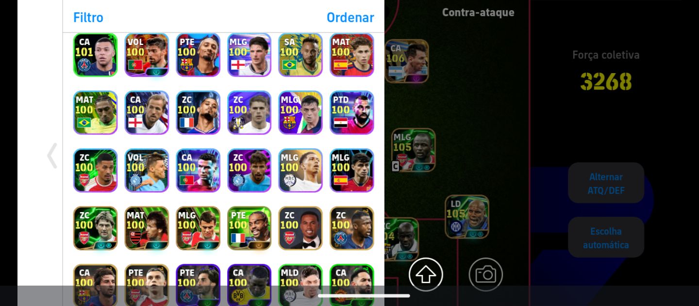 Conta efootboll com vários jogadores epicos