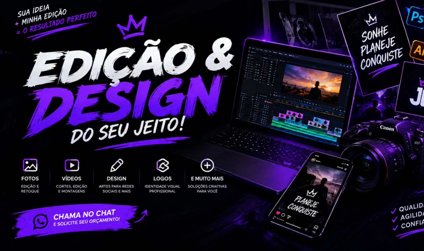 EDIÇÃO + DESIGN | FOTOS, VÍDEOS E LOGOS