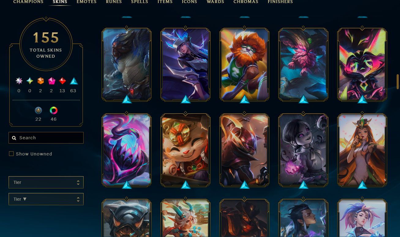 CONTA NÍVEL 258 ESMERALDA 4 HONRA 5 155 SKINS