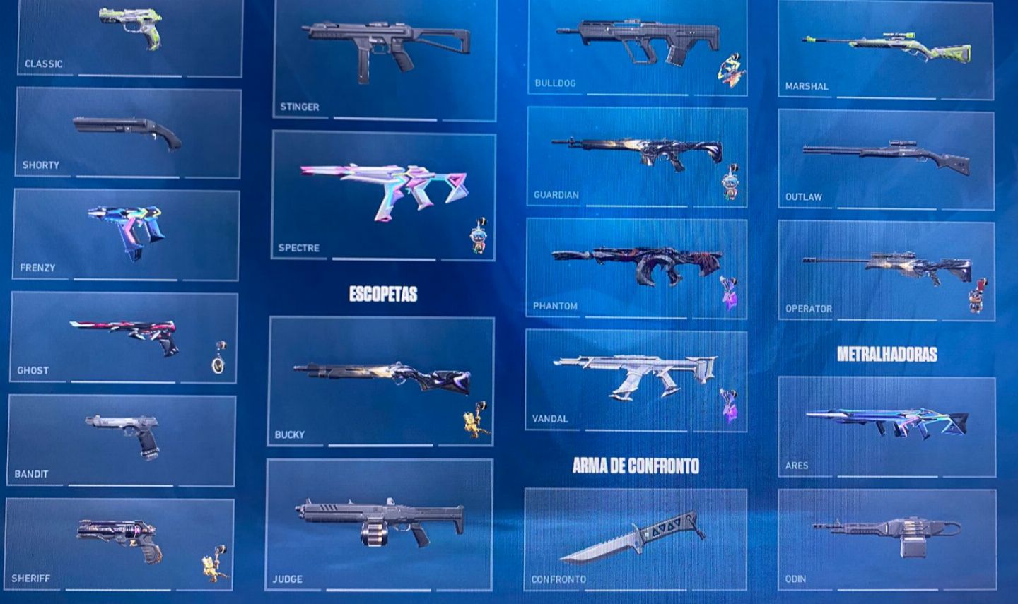 CONTA VALORANT SKINS VANDAL PHANTOM FACA E GESTOS (LER DESCRIÇÃO DO PRODUTO!!!)
