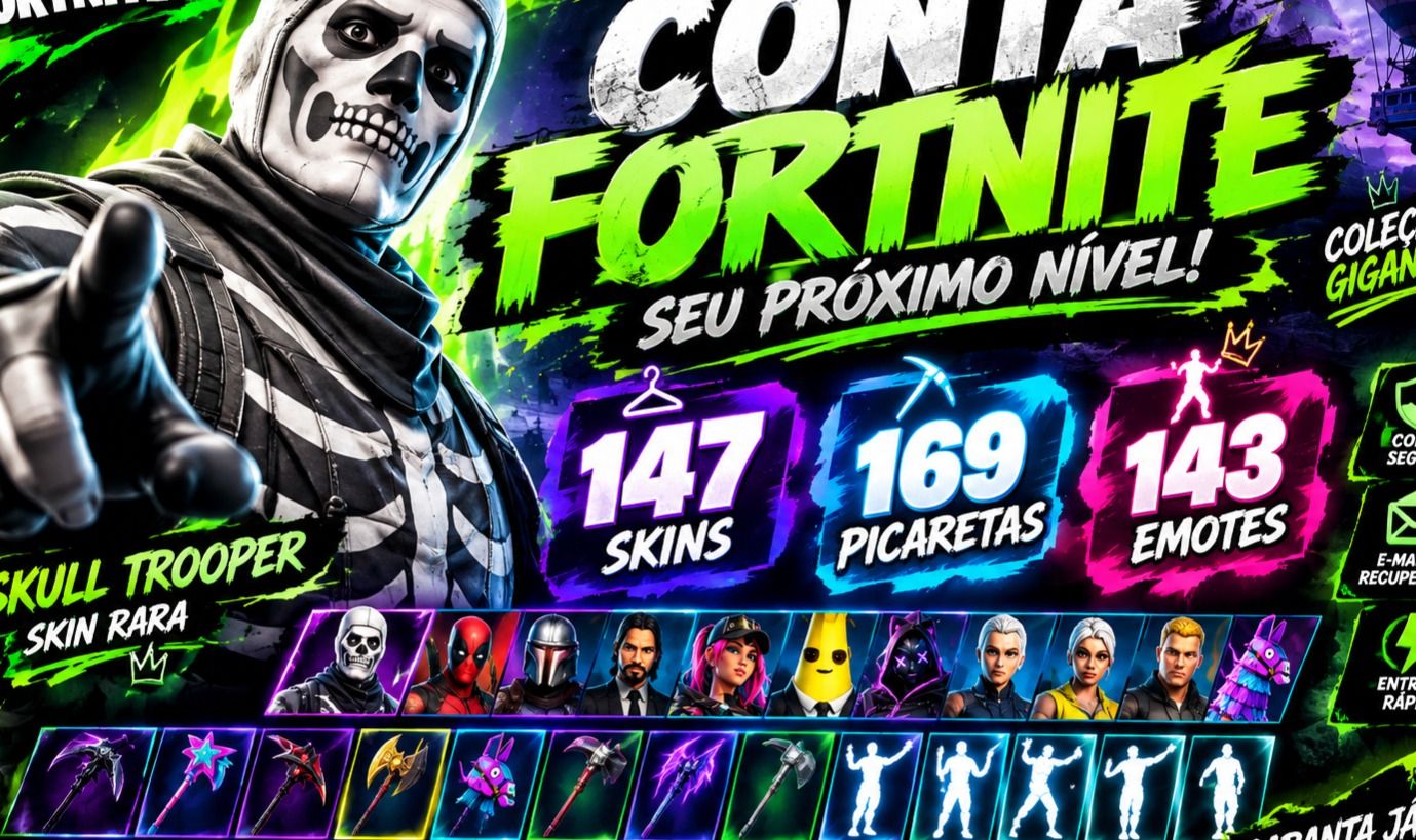 Duas Contas Fortnite + 100 SKINS 1300 V-BUCKS