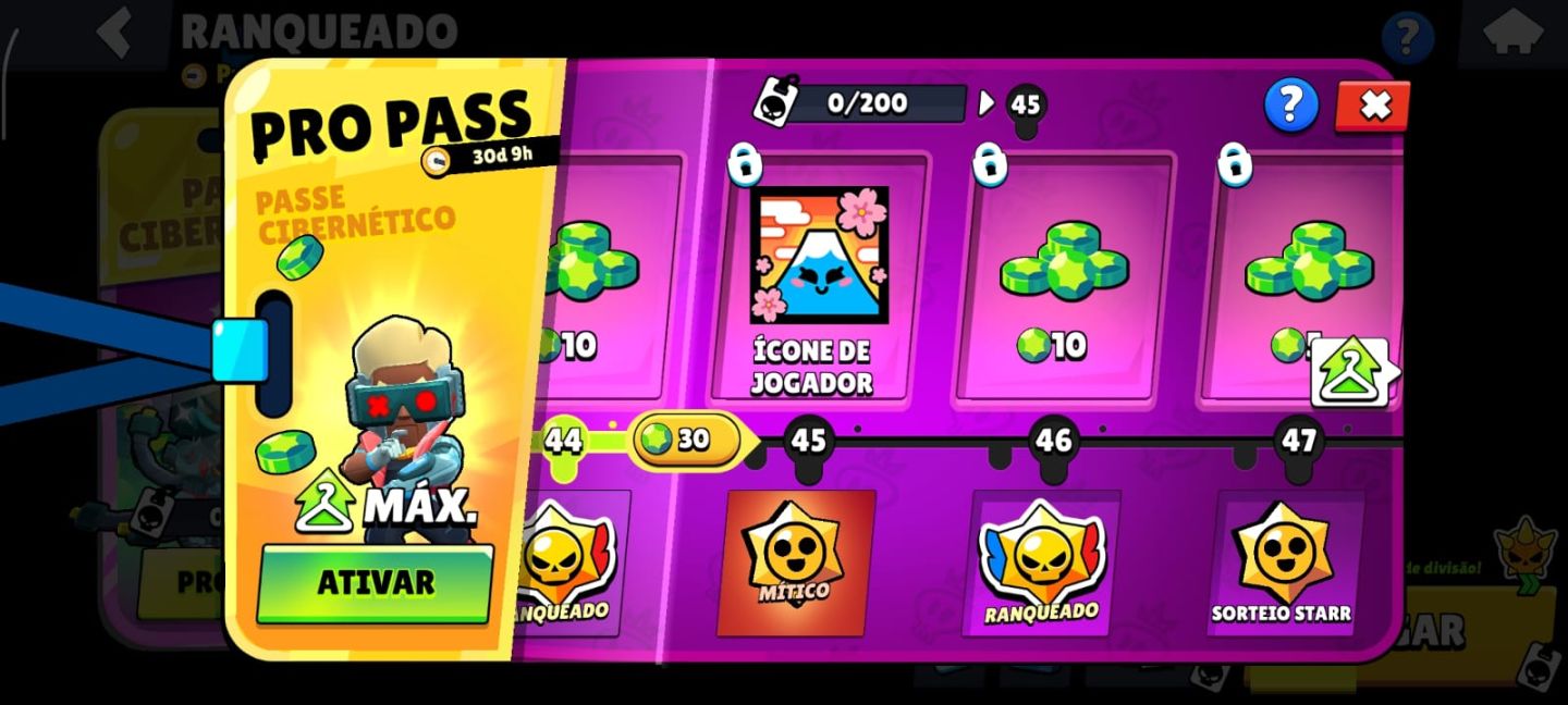 Conta Brawl Stars 8.000 Troféus + 47 Personagens e Muito Mais!