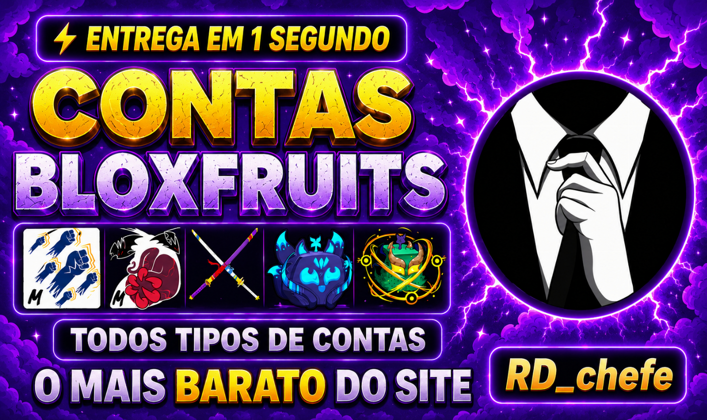 CONTAS BLOX FRUITS, ROBLOX //(MAIS DE 50 TIPOS DE CONTA)