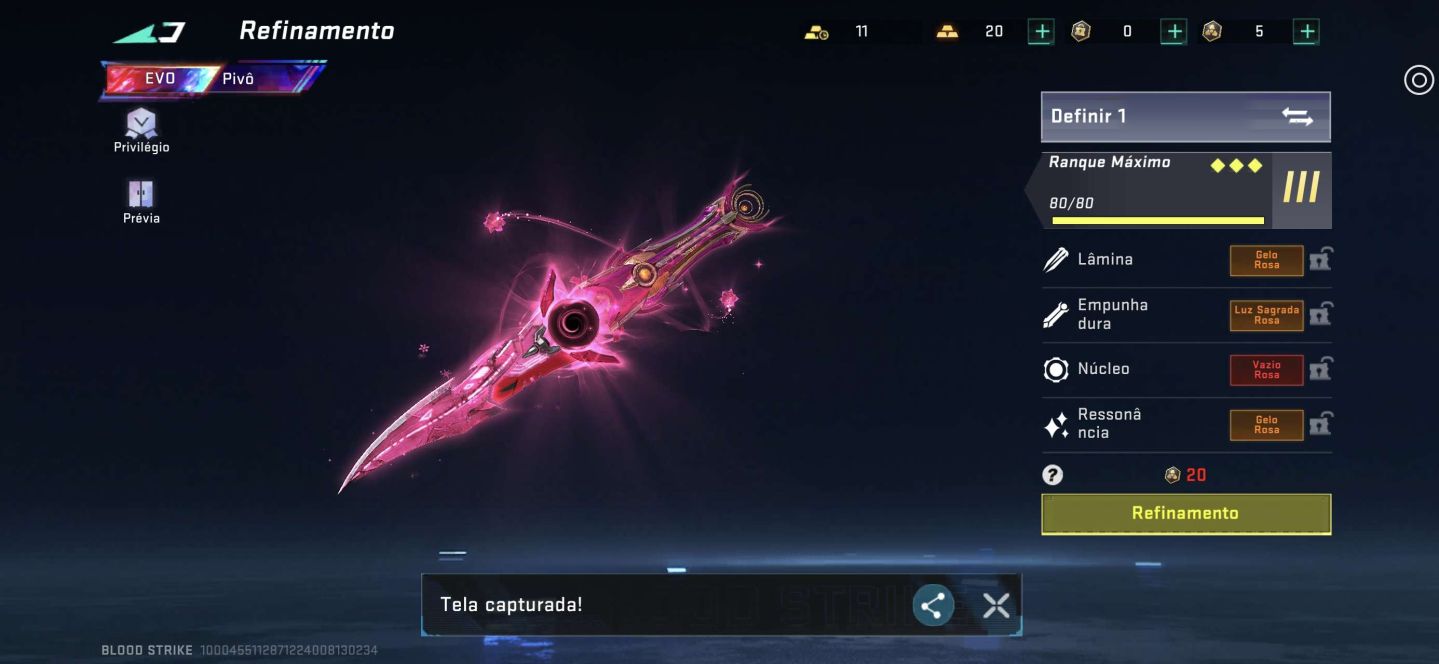 Conta de BS bem cuidada com várias skins evo e eternas