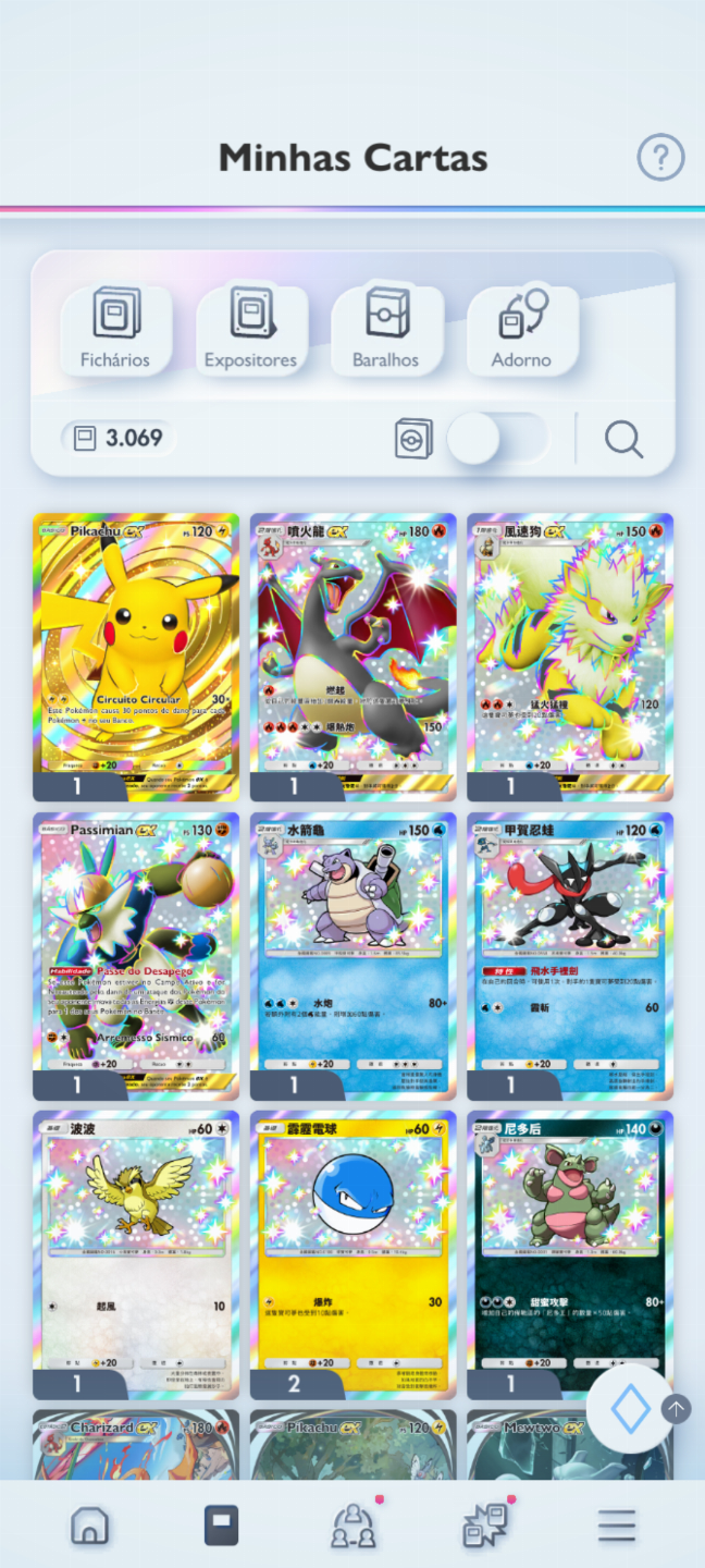 Conta Pokémon TCG - NV 35 com mais de 3k cartas, Pikachu Dourado e muito mais!