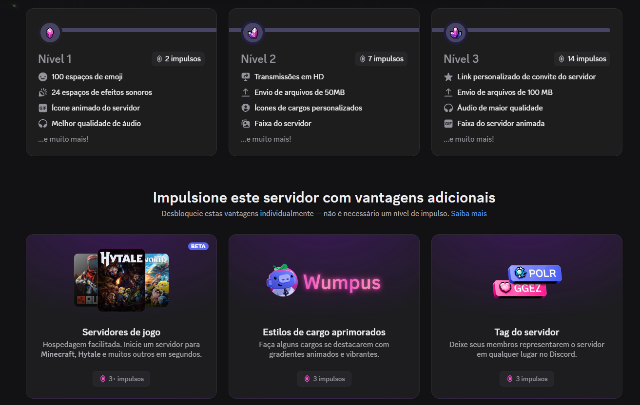 [PROMOÇÃO] IMPULSOS PARA SEU SERVIDOR DISCORD | 1 Mês & 3 Meses | Entrega rápida