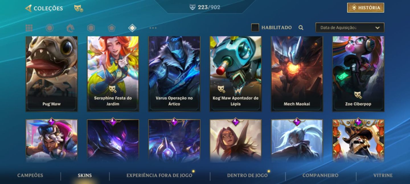 Conta à venda R$550 | 223 skins | Challenger | Passe ativo