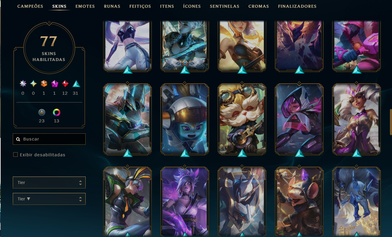 CONTA LOL LVL 163 | 77 SKINS (12 LENDÁRIAS) | MONO TAHM KENCH | HONRA 5