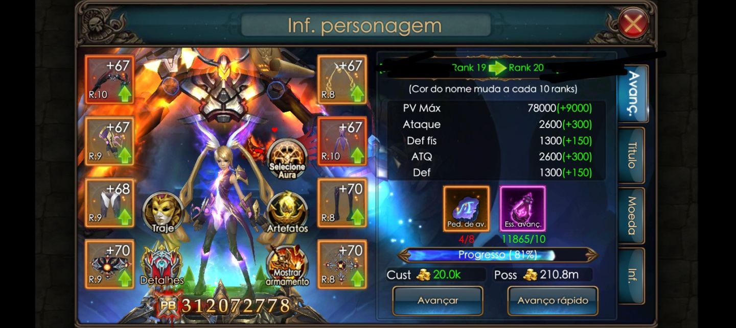 CONTA LEGACY OF DISCORD: Furious wings UPADA VIP8 E VIP7