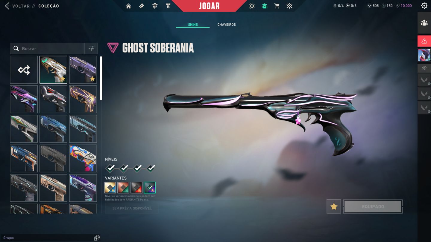 Conta de Valorant-nível Alto- 50skins +. pacote champions 2025 e mais