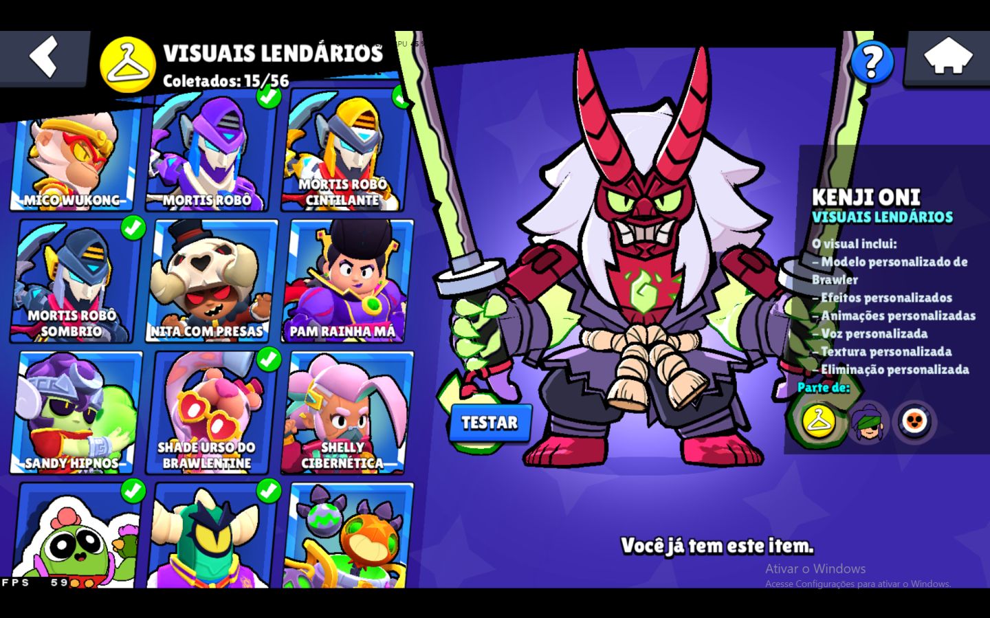 CONTA BRAWL STARS 77K TROFÉUS | 107 BRAWLERS | 462 SKINS | 71 NÍVEL 11 | PROPASS