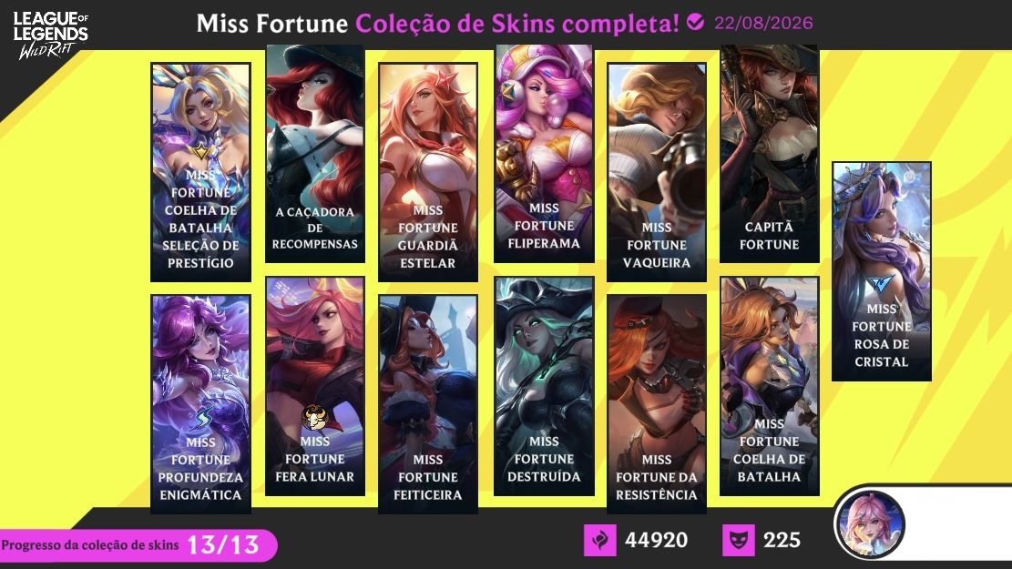 CONTA MAIN ADC + DE 200 SKINS INCLUINDO AKALI PRESTÍGIO