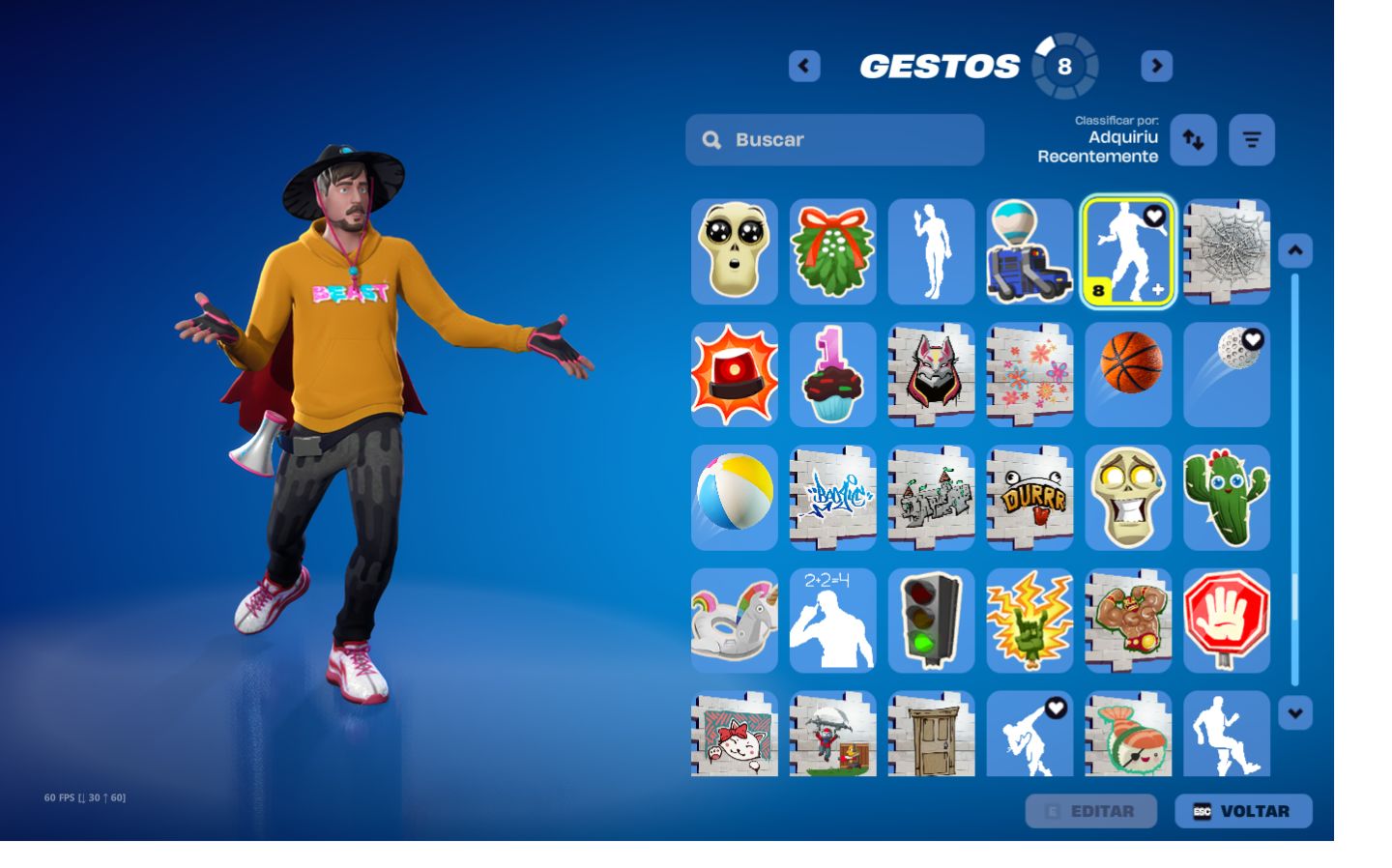 CONTA SALVE O MUNDO FUNDADOR DANDO VBUCKS DIARIO/ 2 GESTOS MAIS RAROS DO JOGO