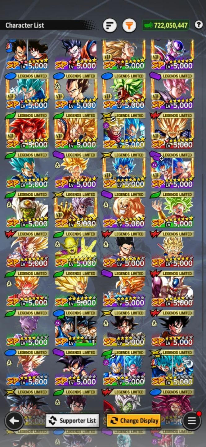 CONTA DRAGON BALL LEGENDS COM VÁRIOS LFS E ULTRAS - ENTREGA IMEDIATA