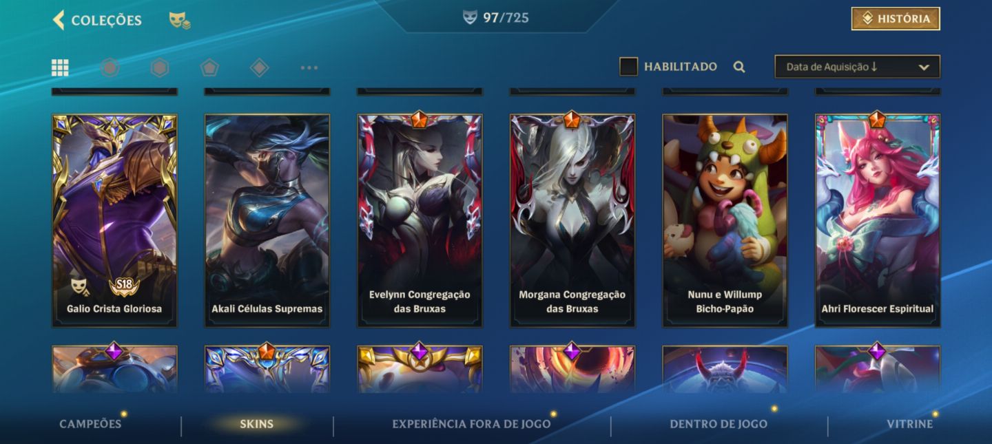 Conta wild rift com quase 100 skins