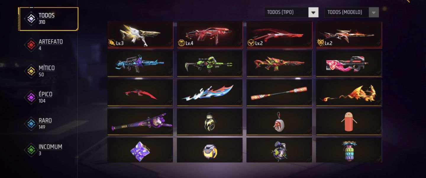 CONTA FREE FIRE COMPLETA À VENDA
