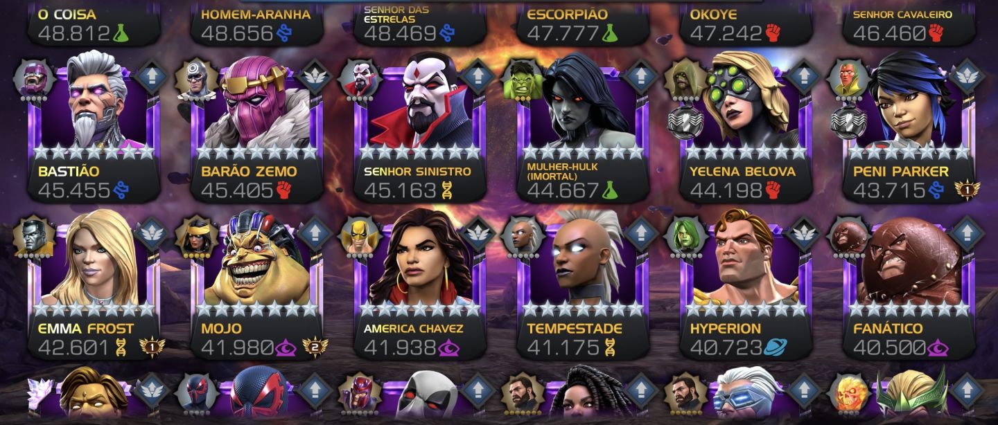 Conta Marvel Torneio de Campeões Nível 66 Marvel Contest of Champions Account