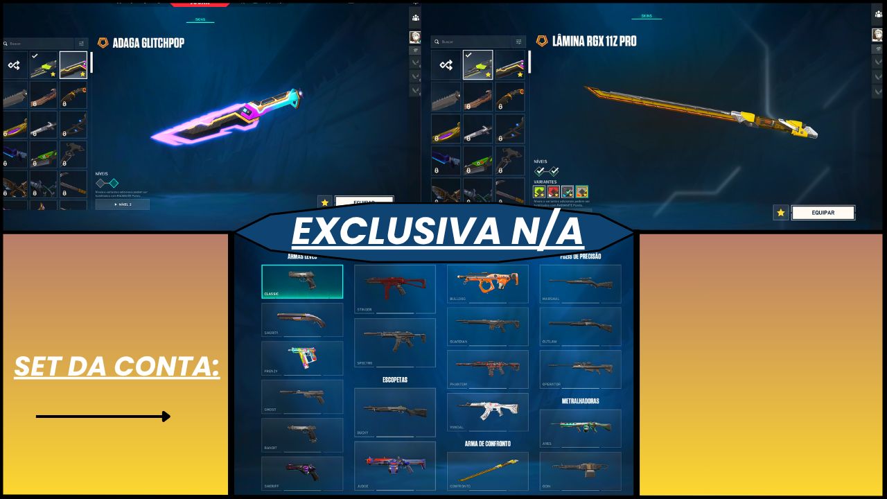 ENTREGA AUTOMATICA / CONTAS DE VALORANT COM SKINS / MELHORES PREÇO DO MERCADO!