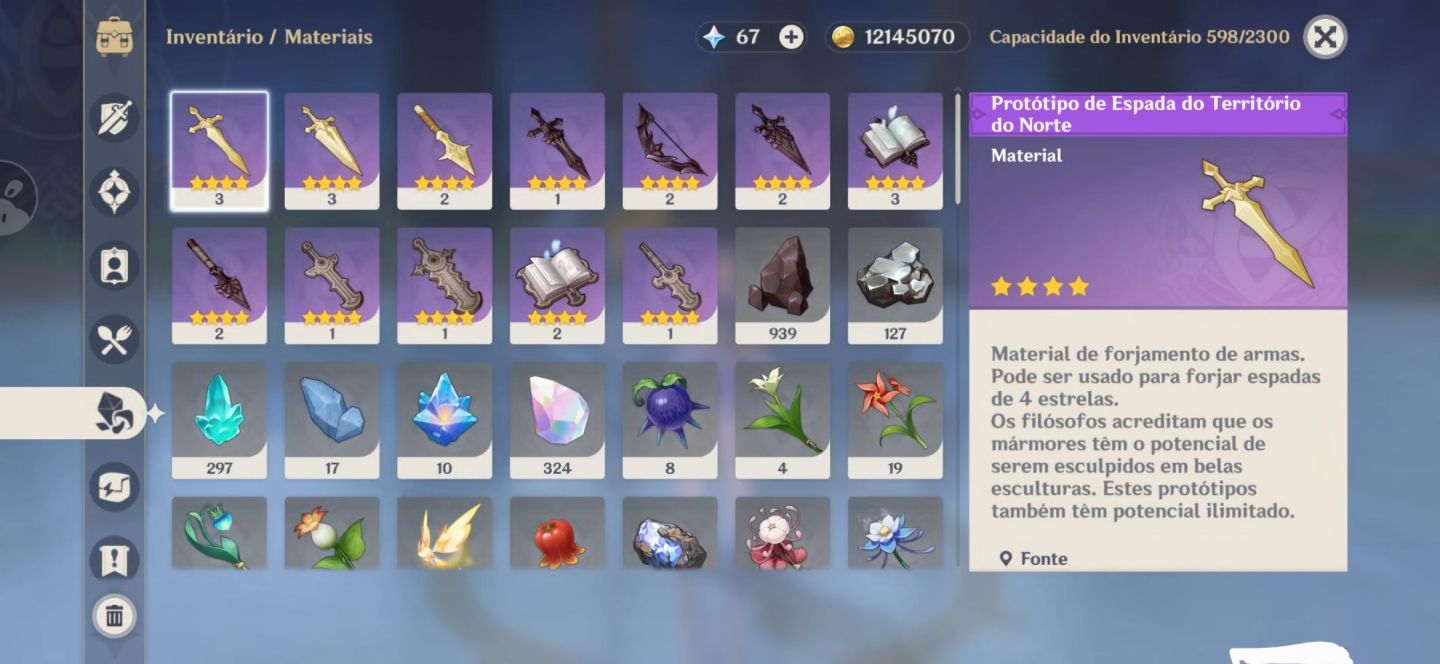 Conta Genshin Impact - AR 56 16 5 Estrelas - 6 Armas 5 Estrelas