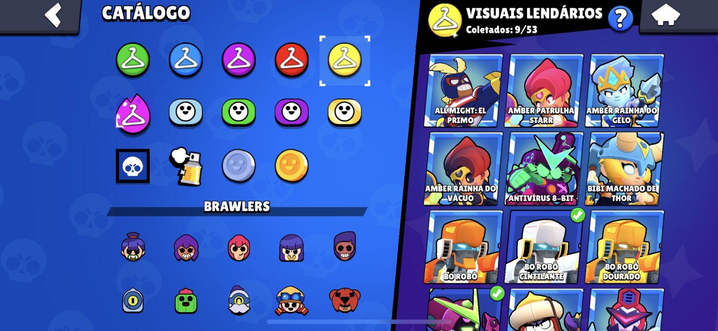 Conta Brawl stars quase max de 2020 301 skins 53k de troféus fama marciana