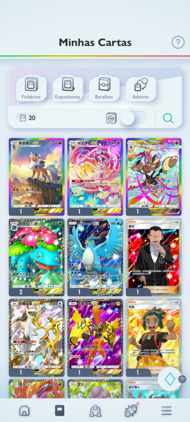 Conta Pokémon TCG- NV 34 com mais de 2,8k cartas, Doce Raro dourado PT BR e mais